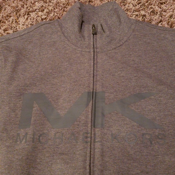Michael Kors Signature Gray Track Jacket Full Zip - Picture 2 of 8